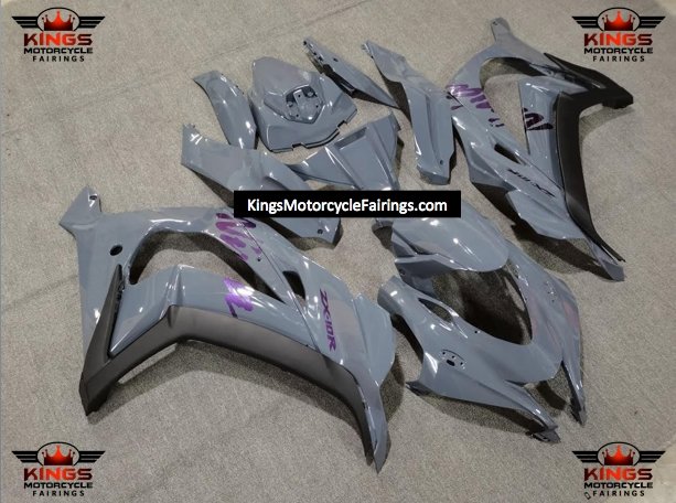 Nardo Gray, Purple and Matte Black Fairing Kit for a 2016, 2017, 2018, 2019 & 2020 Kawasaki Ninja ZX-10R motorcycle