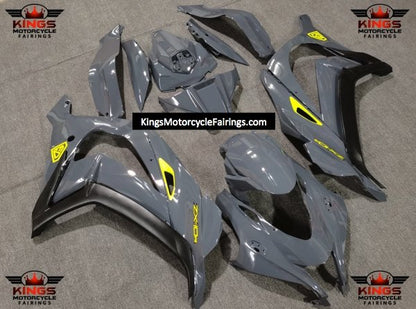 Nardo Gray, Yellow and Matte Black Fairing Kit for a 2016, 2017, 2018, 2019 & 2020 Kawasaki Ninja ZX-10R motorcycle