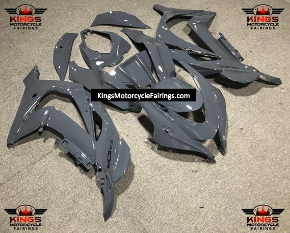 Nardo Gray and Black Fairing Kit for a 2016, 2017, 2018, 2019 & 2020 Kawasaki Ninja ZX-10R motorcycle