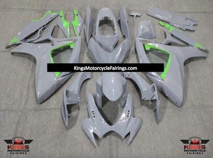 Nardo Gray and Green Fairing Kit for a 2006 & 2007 Suzuki GSX-R750 motorcycle