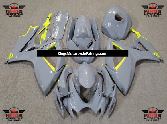 Nardo Gray and Neon Yellow Fairing Kit for a 2006 & 2007 Suzuki GSX-R600 motorcycle