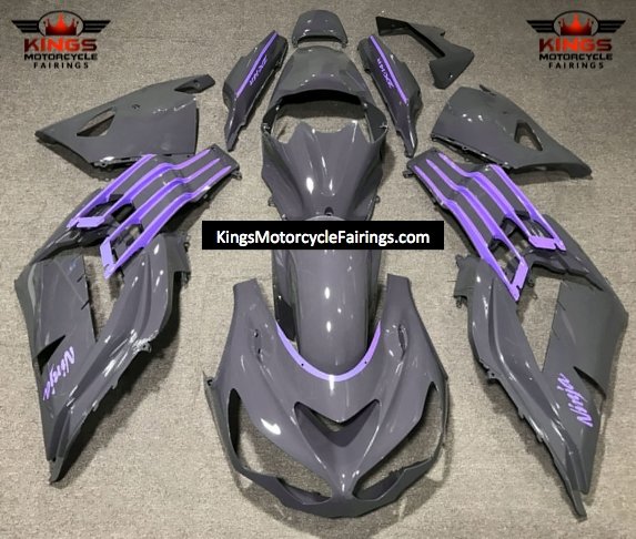 Fairing kit for a Kawasaki Ninja ZX14R (2012-2021) Nardo Gray & Purple
