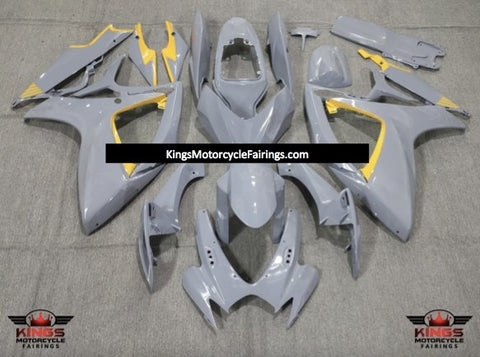 Nardo Gray and Yellow Fairing Kit for a 2006 & 2007 Suzuki GSX-R750 motorcycle