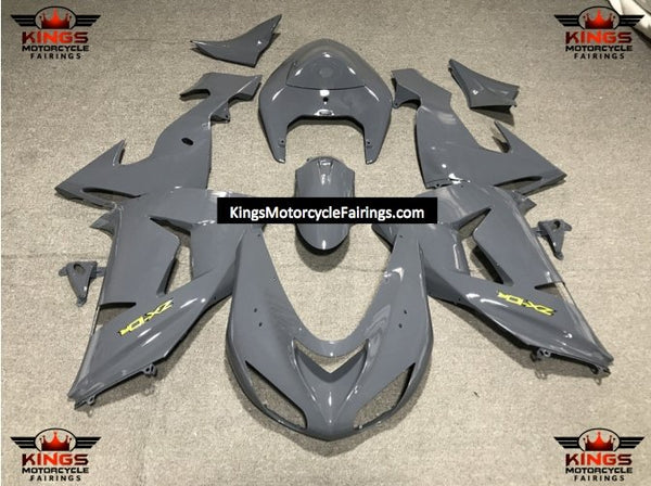 Nardo Gray and Yellow Fairing Kit for a 2006 & 2007 Kawasaki ZX-10R motorcycle