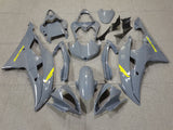 Nardo Gray and Neon Yellow Fairing Kit for a 2008, 2009, 2010, 2011, 2012, 2013, 2014, 2015 & 2016 Yamaha YZF-R6 motorcycle