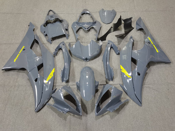 Yamaha YZF-R6 Fairings (2008-2016) Nardo Gray, Neon Yellow