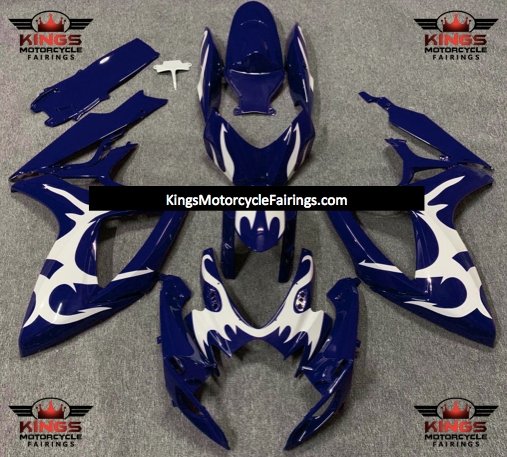 Suzuki GSXR600 (2006-2007) Navy Blue & White Tribal Fairings