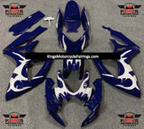 Navy Blue and White Tribal Fairing Kit for a 2006 & 2007 Suzuki GSX-R750 motorcycle