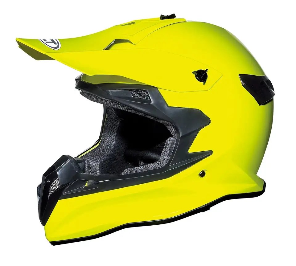 Dirt Bike Motorcycle Helmet, Neon Yellow Kings