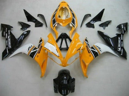 Yellow, White and Black Fairing Kit for a 2004, 2005 & 2006 Yamaha YZF-R1 motorcycle