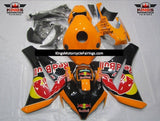 Orange and Black RedBull Fairing Kit for a 2008, 2009, 2010 & 2011 Honda CBR1000RR motorcycle