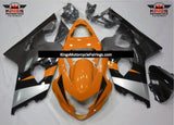 Orange, Gray, Black and Silver Fairing Kit for a 2004 & 2005 Suzuki GSX-R750 motorcycle