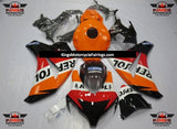 Orange, Red, White and Black Repsol Fairing Kit for a 2008, 2009, 2010 & 2011 Honda CBR1000RR motorcycle