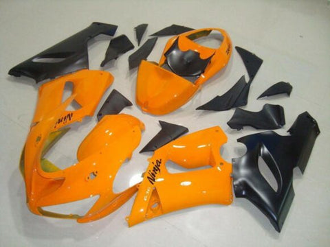 Fairing kit for a Kawasaki ZX6R 636 (2005-2006) Orange & Matte Black