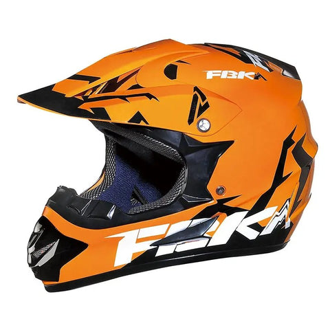 Orange, Black and White Dirt Bike Motorcycle Helmet is brought to you by KingsMotorcycleFairings.com