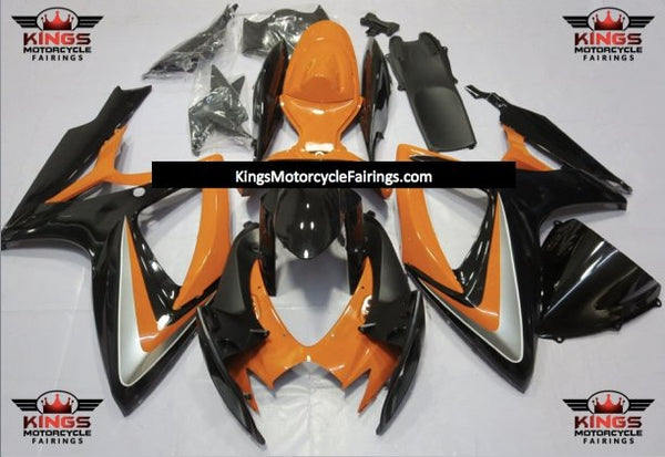 Suzuki GSXR600 (2006-2007) Orange, Black & Silver Fairings