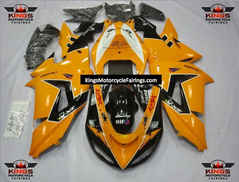 Fairing Kit For A Kawasaki ZX10R (2006-2007) Orange, Black & White