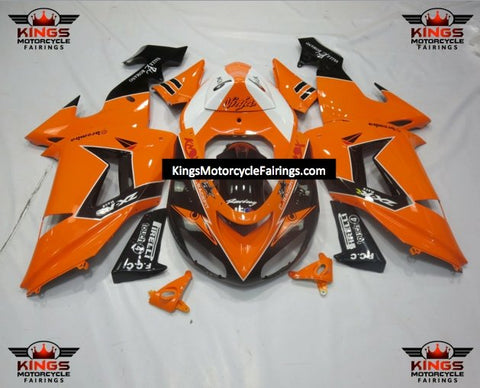 Fairing Kit For A Kawasaki ZX10R (2006-2007) Orange, Black & White