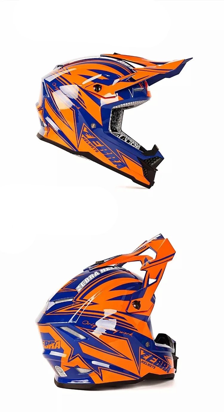 ktm ls2 helmet Dirt Bike Motorcycle Helmet, Orange & Blue Zebra