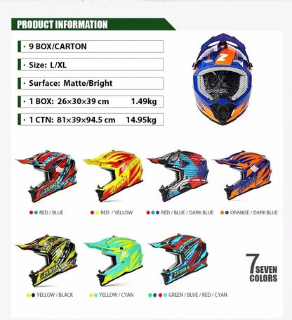 Orange & Dark Blue Zebra Dirt Bike Motorcycle Helmet - KingsMotorcycleFairings.com