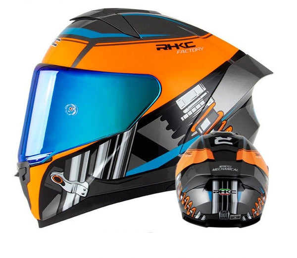 Orange & Gray Shocks Motorcycle Helmet at KingsMotorcycleFairings.com