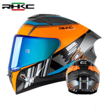 Orange & Gray Shocks Motorcycle Helmet at KingsMotorcycleFairings.com