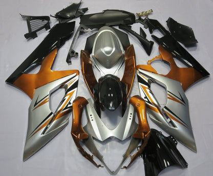 Orange, Silver and Black Fairing Kit for a 2005 & 2006 Suzuki GSX-R1000 motorcycle