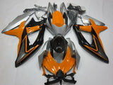 Orange, Silver and Black Fairing Kit for a 2008, 2009, & 2010 Suzuki GSX-R600 motorcycle