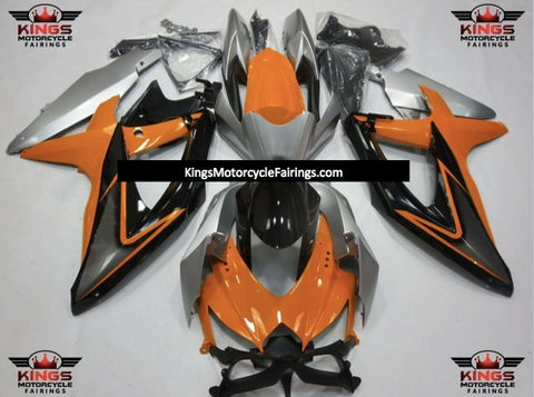 Suzuki GSXR600 (2008-2010) Orange, Silver & Black Fairings