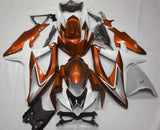 Orange, White, Silver and Black Fairing Kit for a 2008, 2009, & 2010 Suzuki GSX-R600 motorcycle