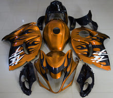 Orange and Black Flame Fairing Kit for a 2008, 2009, 2010, 2011, 2012, 2013, 2014, 2015, 2016, 2017, 2018 & 2019 Suzuki GSX-R1300 Hayabusa motorcycle