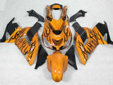 Orange and Black Flame Fairing Kit for a 2006, 2007, 2008, 2009, 2010 & 2011 Kawasaki Ninja ZX-14R motorcycle