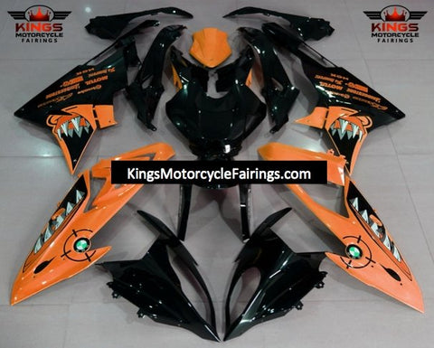 Orange and Black Shark Fairing Kit for a 2015 and 2016 BMW S1000RR motorcycle