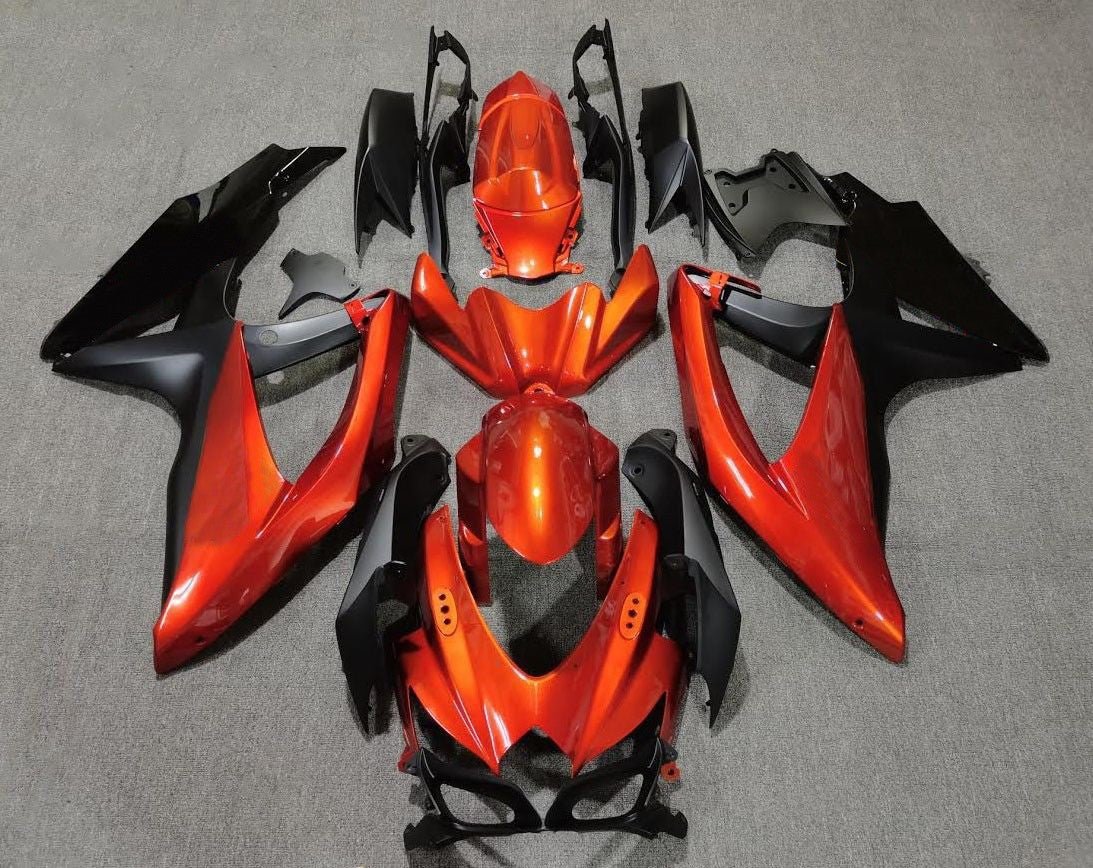 Suzuki GSXR600 (2008-2010) Orange, Matte Black & Black Fairings
