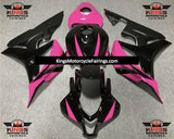 Pink and Black Fairing Kit for a 2007 and 2008 Honda CBR600RR motorcycle