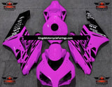 Pink and Black Tribal Fairing Kit for a 2004 and 2005 Honda CBR1000RR motorcycle