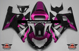 Pink, Black and Silver Fairing Kit for a 2000, 2001, 2002 & 2003 Suzuki GSX-R600 motorcycle