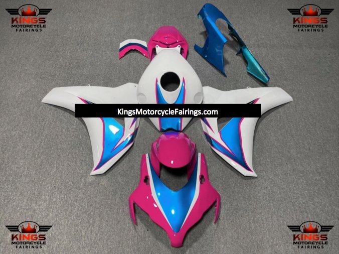 Pink, Blue and White Fairing Kit for a 2008, 2009, 2010 & 2011 Honda CBR1000RR motorcycle