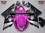 Pink, Gray, Black and Silver Fairing Kit for a 2004 & 2005 Suzuki GSX-R750 motorcycle