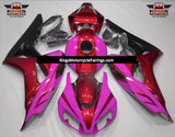 Pink, Red and Matte Black Fairing Kit for a 2006 & 2007 Honda CBR1000RR motorcycle