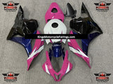 Pink, White, Dark Blue and Black Fairing Kit for a 2009, 2010, 2011 & 2012 Honda CBR600RR motorcycle