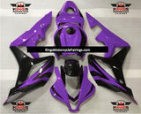 Black and Purple Fairing Kit for a 2007 and 2008 Honda CBR600RR motorcycle