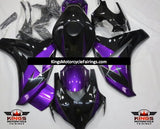 Black, Purple and Silver Fairing Kit for a 2008, 2009, 2010 & 2011 Honda CBR1000RR motorcycle