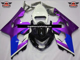 Purple, Black, White and Blue Fairing Kit for a 2004 & 2005 Suzuki GSX-R750 motorcycle