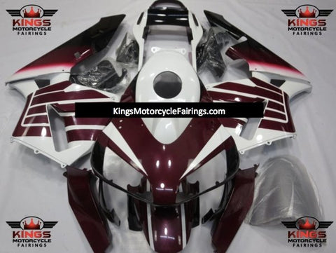 Honda CBR600RR (2003-2004) Purple, White, Black & Red Wine Striped Wings Fairings