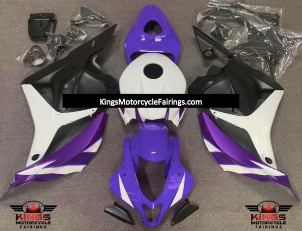 Purple, White and Matte Black Fairing Kit for a 2009, 2010, 2011 & 2012 Honda CBR600RR motorcycle