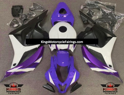 Purple, White and Matte Black Fairing Kit for a 2009, 2010, 2011 & 2012 Honda CBR600RR motorcycle