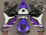 Purple, White and Matte Black Fairing Kit for a 2009, 2010, 2011 & 2012 Honda CBR600RR motorcycle
