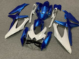 Blue and White Fairing Kit for a 2008, 2009, & 2010 Suzuki GSX-R600 motorcycle