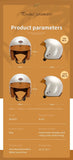 Pearl White & Leather Open Face 3/4 Beasley Motorcycle Helmet is brought to you by KingsMotorcycleFairings.com